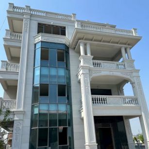 赣州 芝麻白花岗岩别墅外墙干挂效果展示