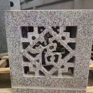 赣州 芝麻白花岗岩镂空雕花灯笼