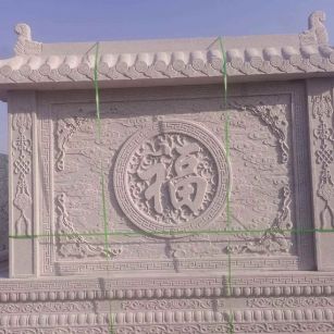 赣州 芝麻白花岗岩屏风，照壁，影壁