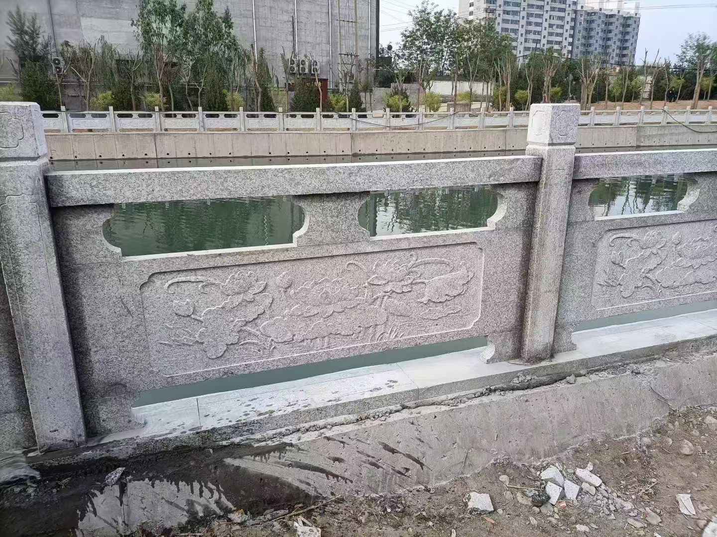 赣州 芙蓉白大花桥梁、河道，石材栏杆、围栏、护栏