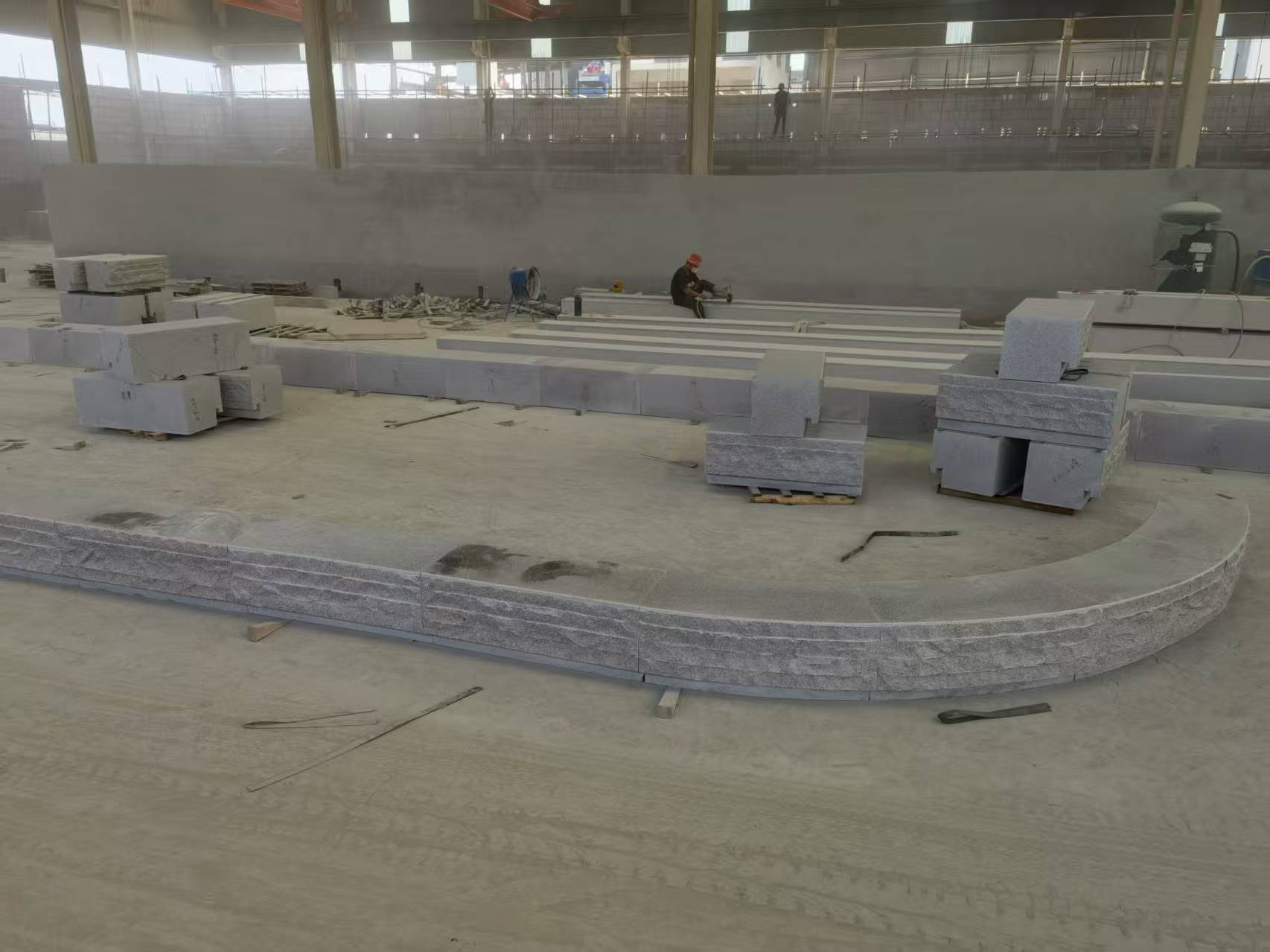 赣州 芝麻白整石坐凳（光面+自然面）