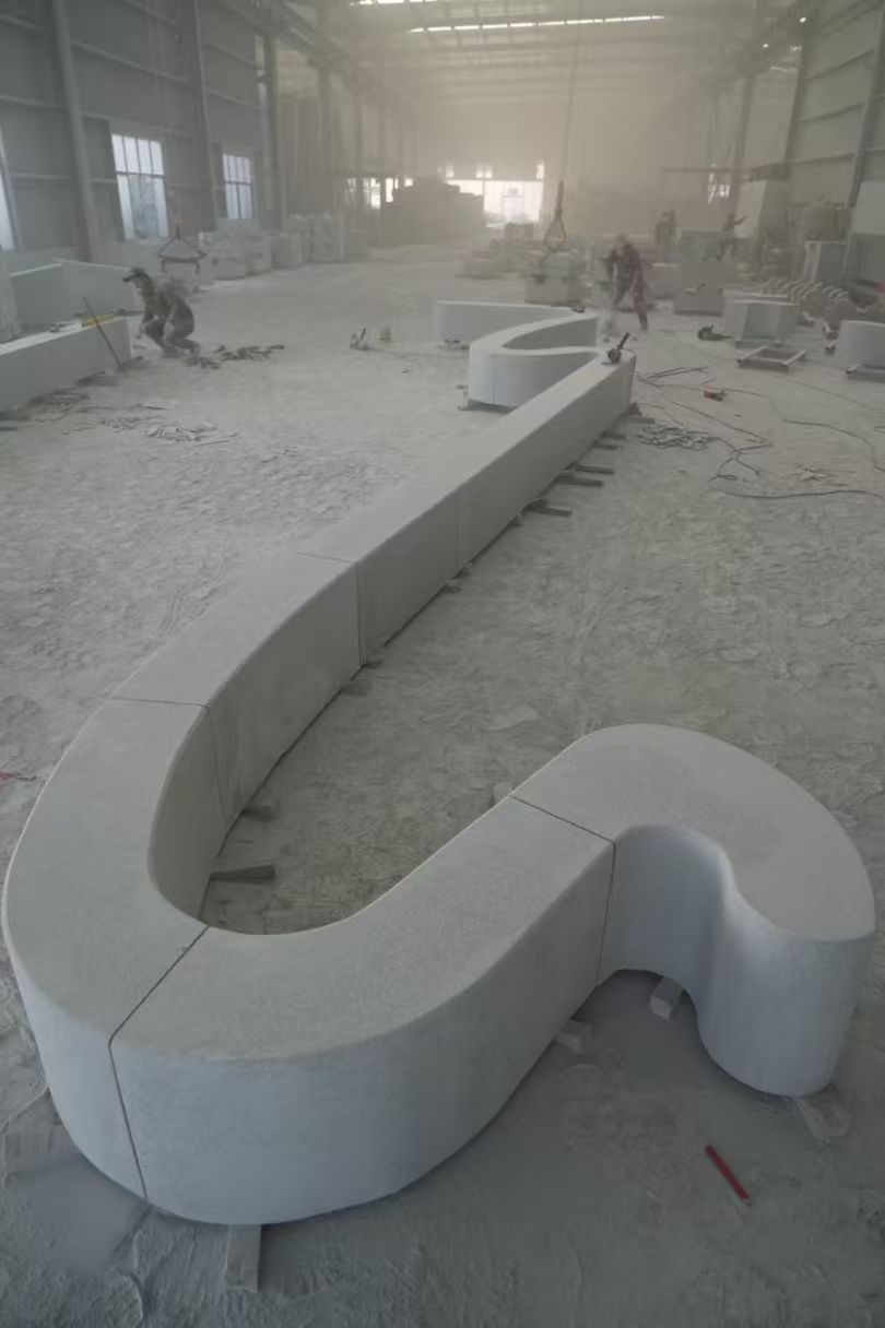 赣州 花岗岩整石坐凳拼装