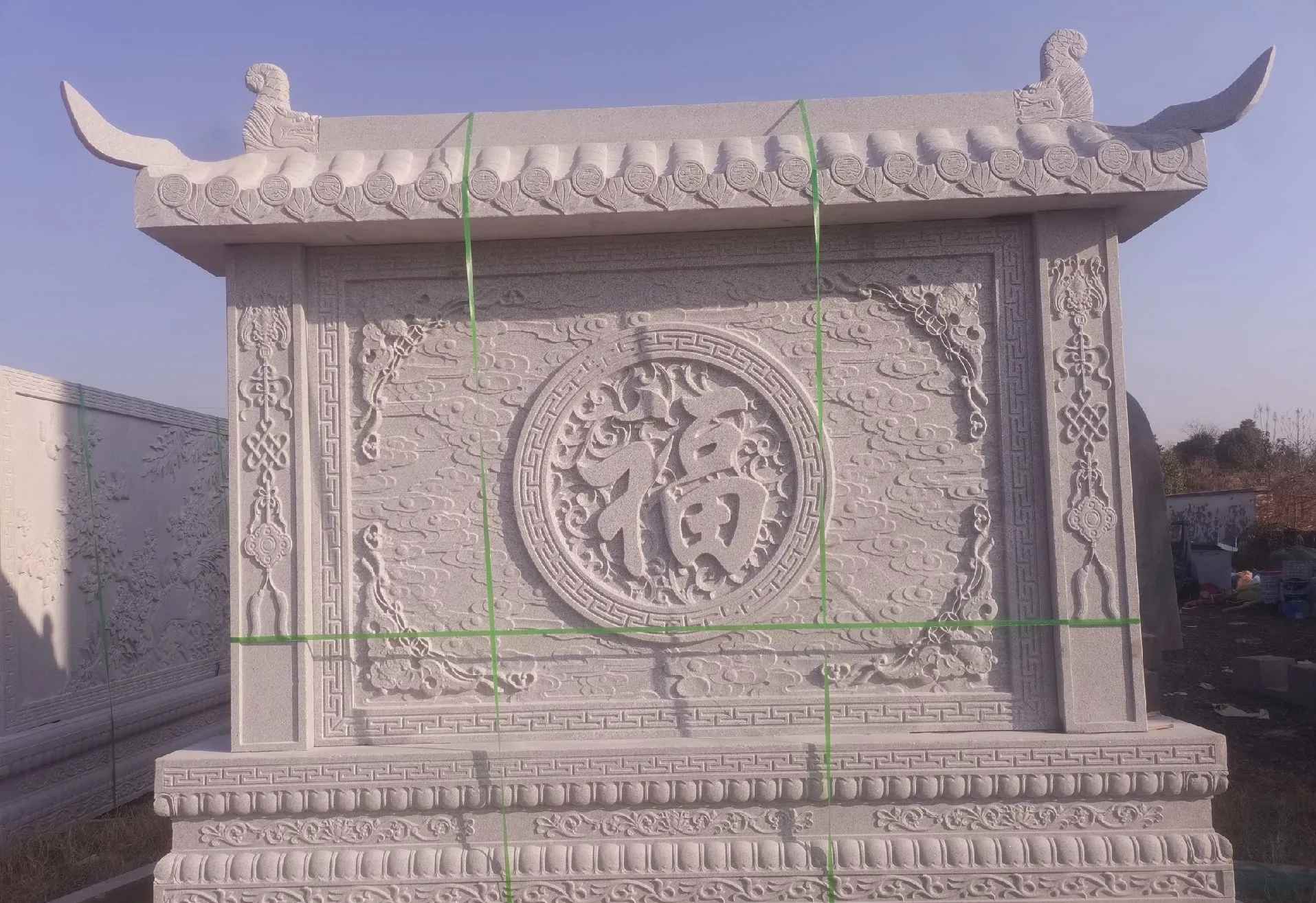 赣州 芝麻白花岗岩屏风，照壁，影壁